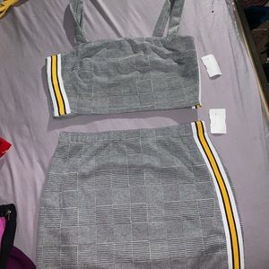 2 piece plaid outfit